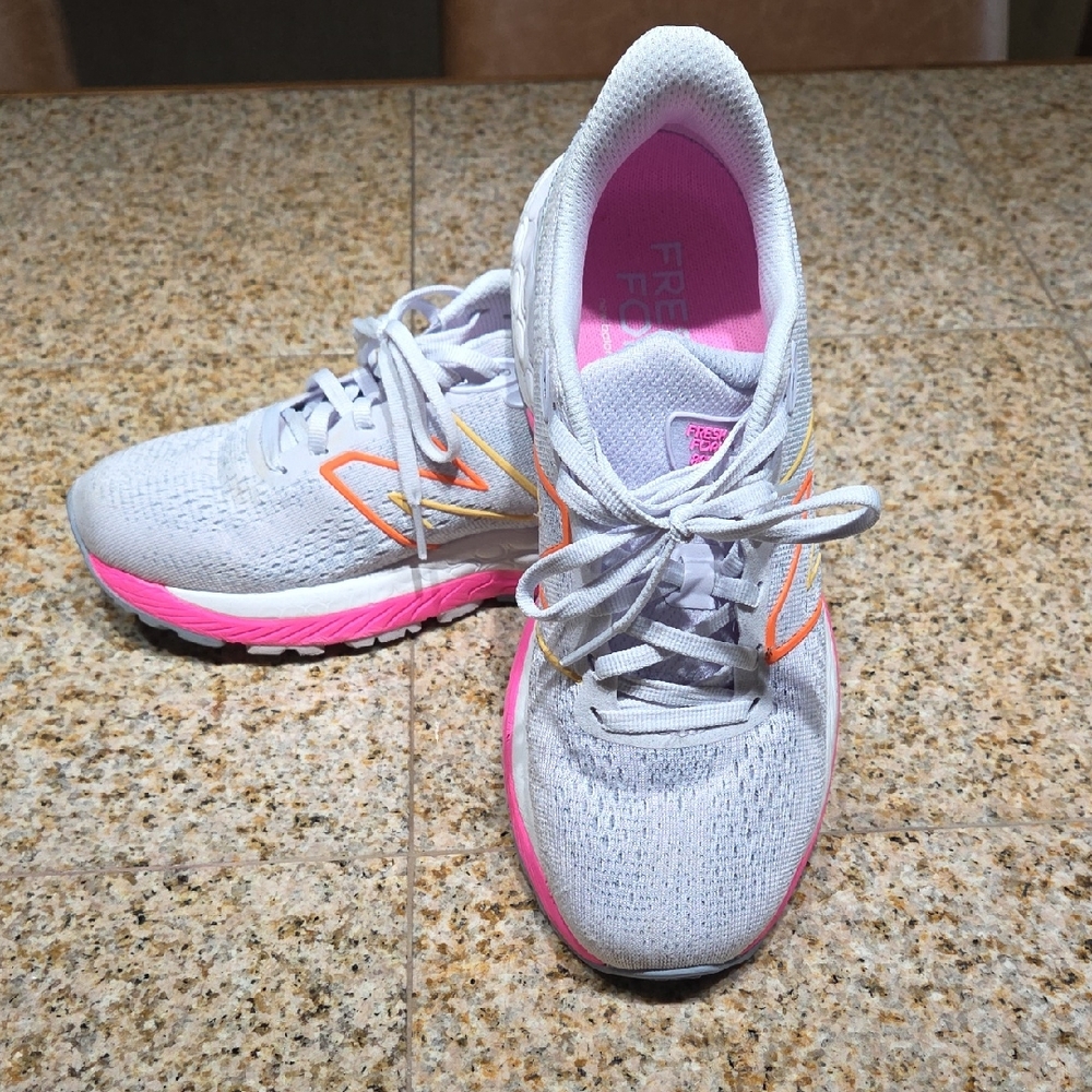 New Balance Women's Athletic Shoes - Gray, Pink, and Orange
